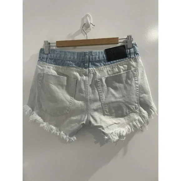 One Teaspoon Bonitas Low Waist Medium Rise Raw Curved Hem Size 26 Button Fly - Picture 4 of 8